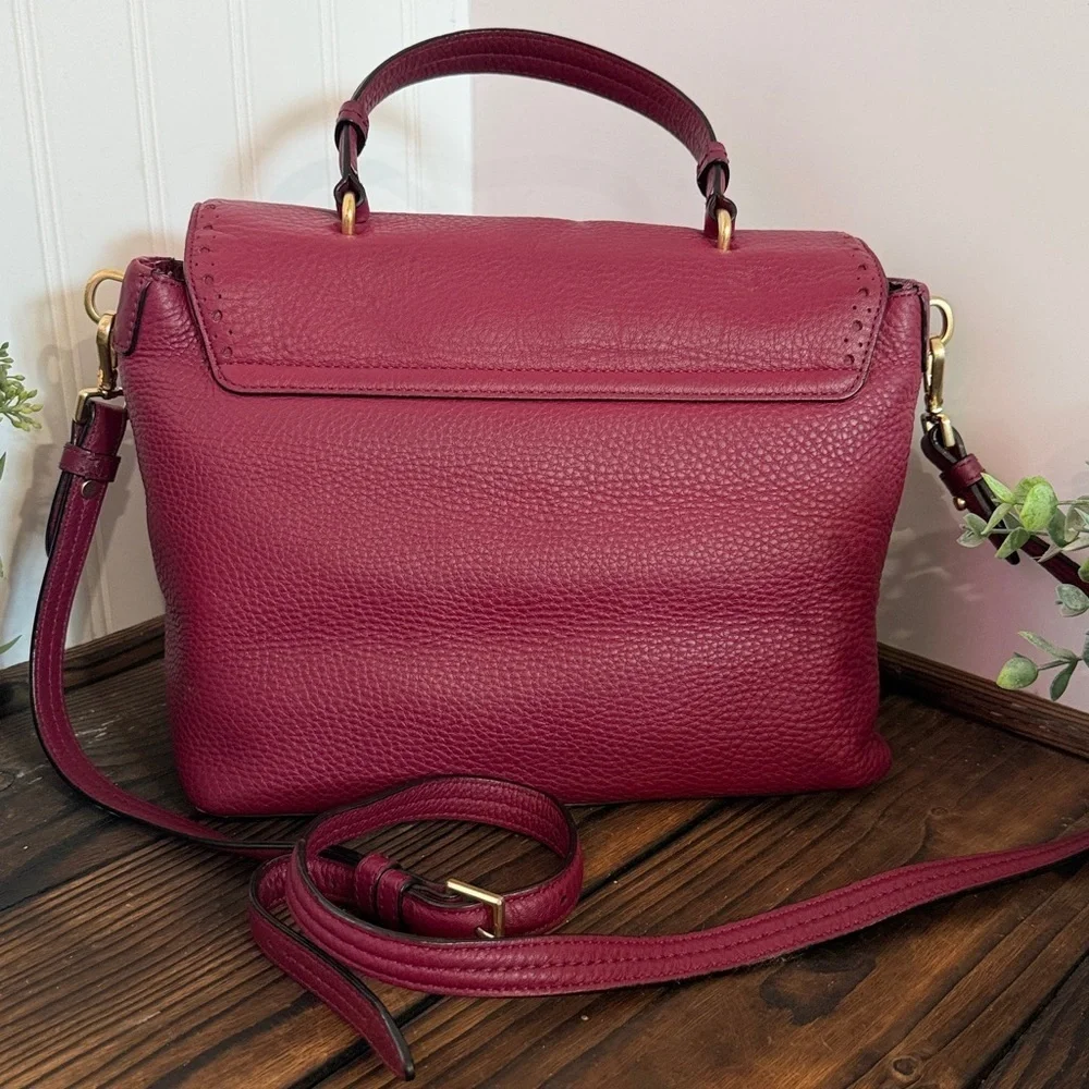 Kate Spade James Street Sparrow satchel in burgundy pebbled leather